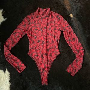 I.AM.GIA SHEER SNAKE PRINT BODYSUIT
